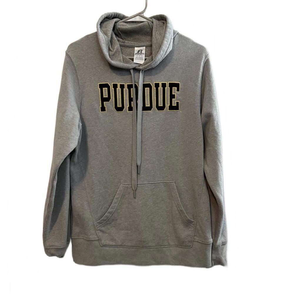 Purdue University Gray Hoodie by Russell Athletic - Picture 3 of 4